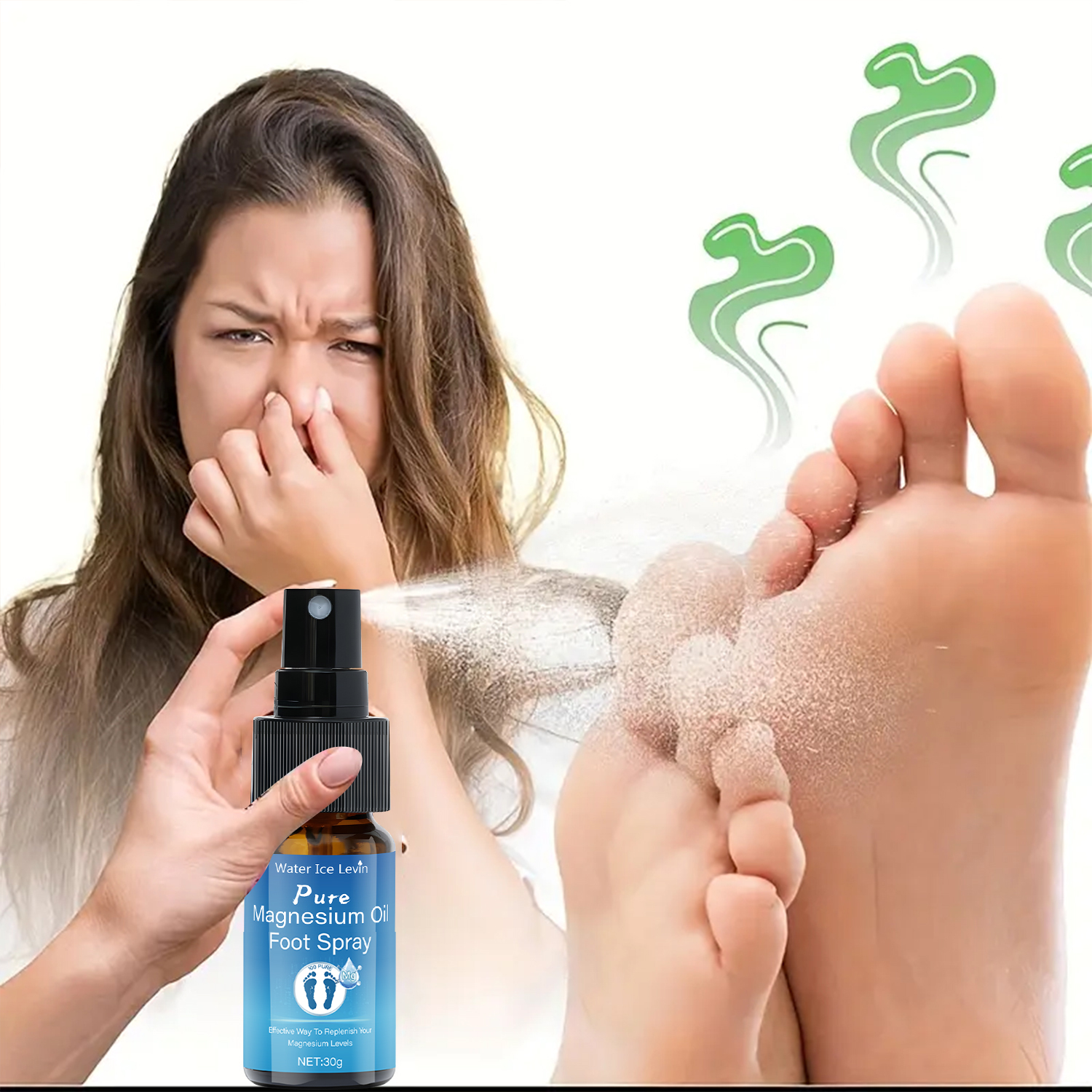 Bath Salts Magnesium - Pure Magnesium Oil Foot Spray with