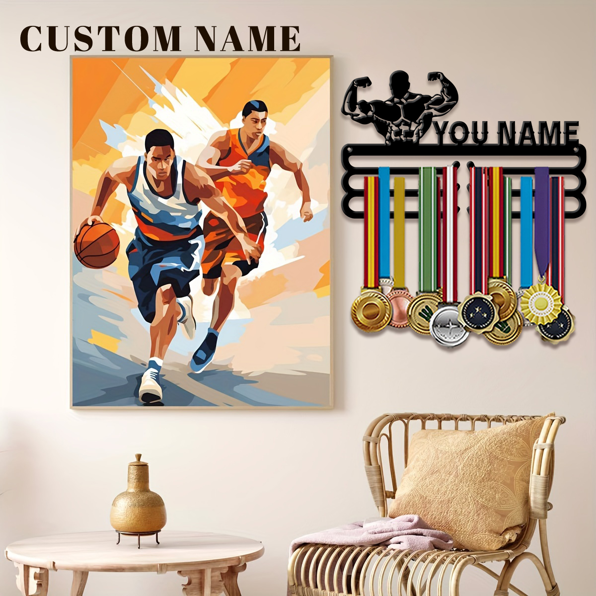 Health & Wellness Photos - custom Health, fitness Metal medal display