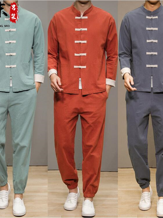 Health & Wellness Photos - Chinese Style Cotton Linen Tang Suit