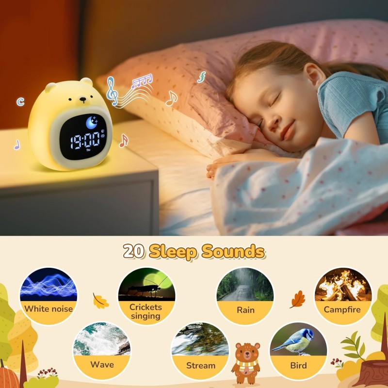 Alarm Clock for Kids Sleep Tra - White Noise Machine Sleep のレビューと価格