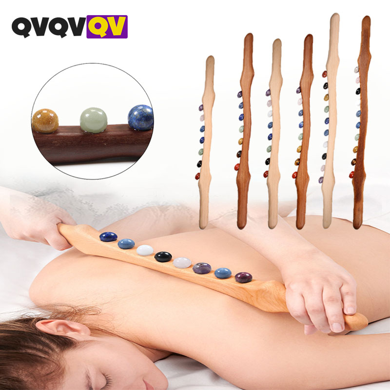 Wood Massage Stick 10 Jade Sto - Jade Gua Sha Tool のレビューと価格