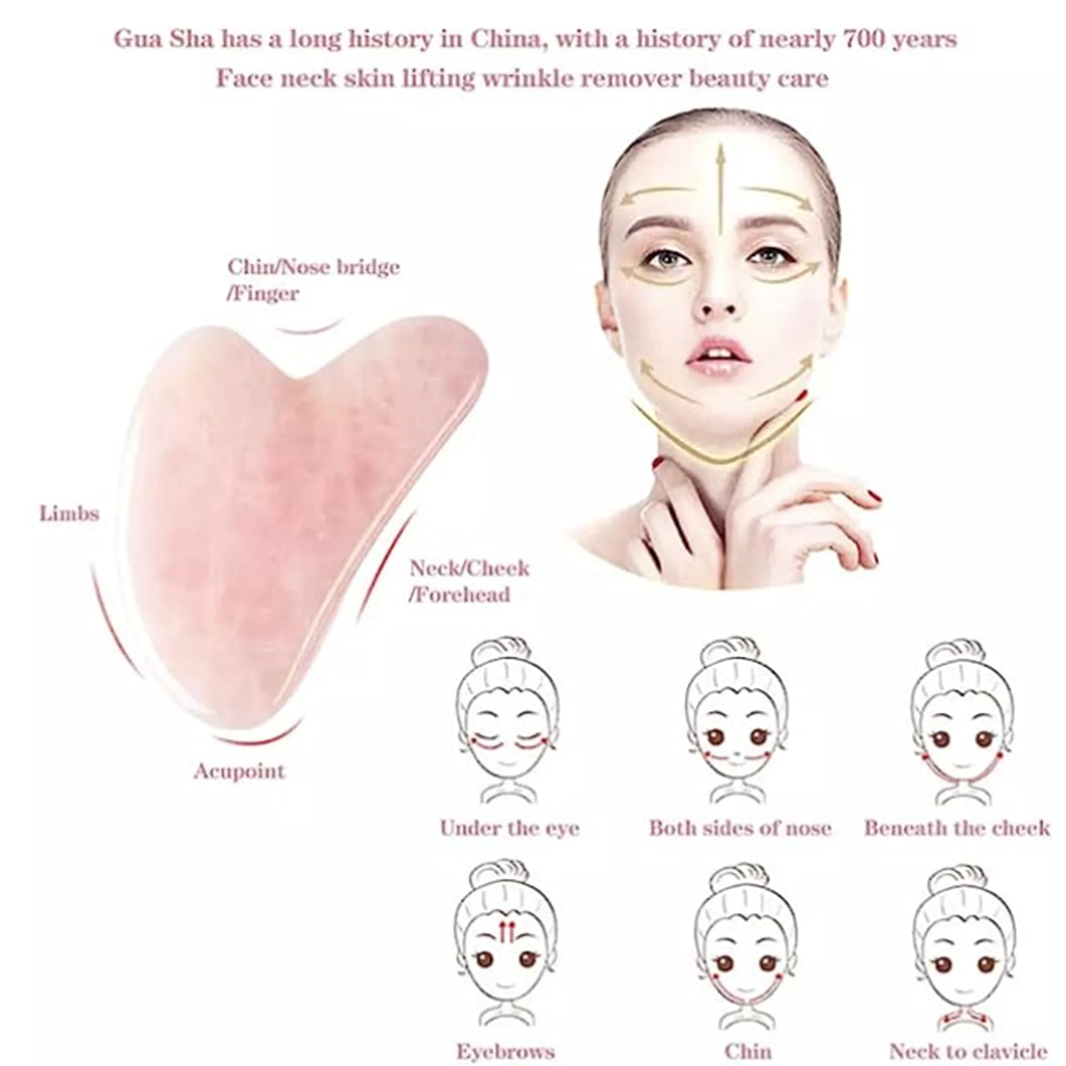 Rose Quartz Gua Sha For Face M - Jade Gua Sha Tool のレビューと価格