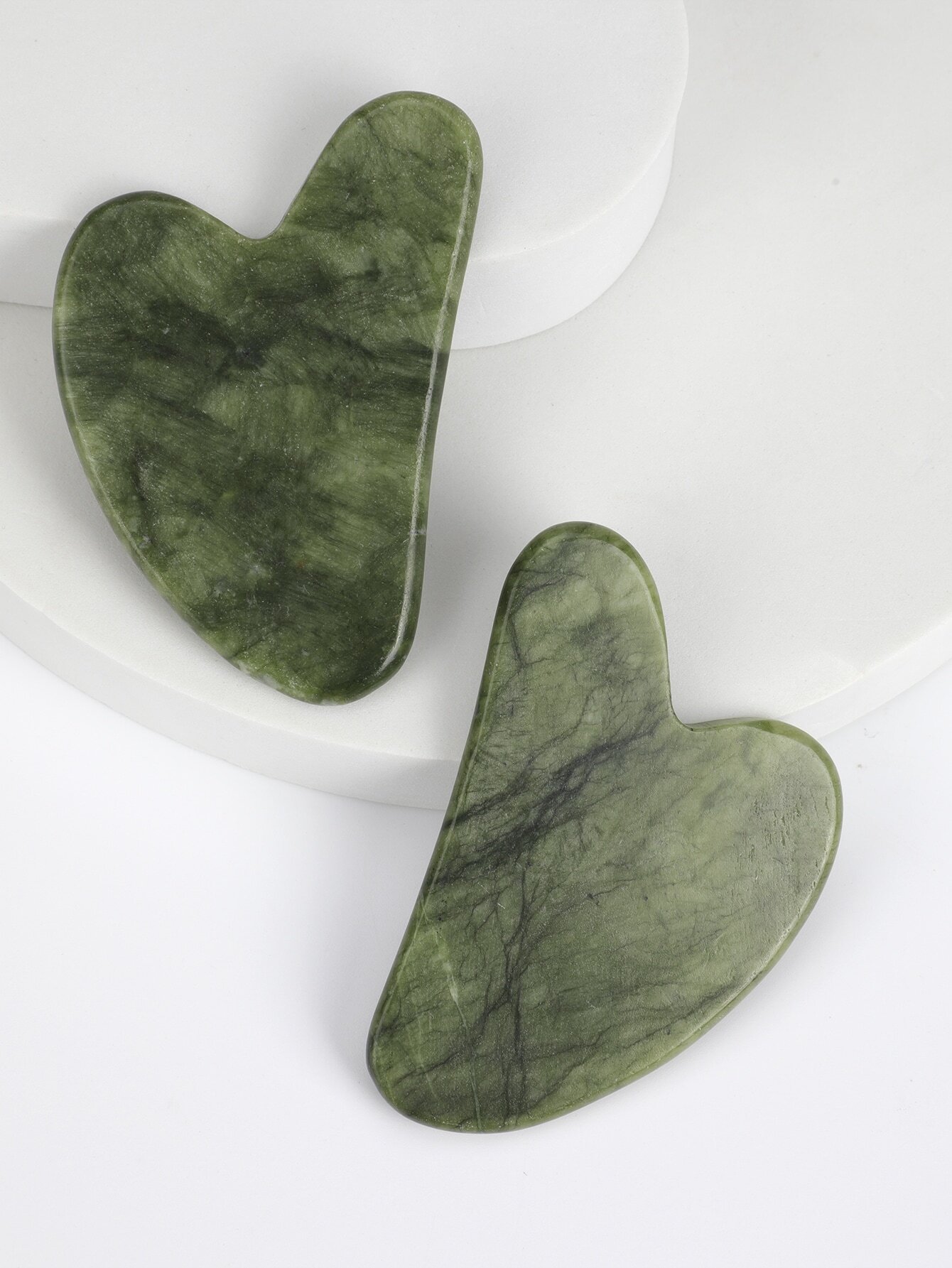 1pc Heart-Shaped Natural Jade  - Jade Gua Sha Tool のレビューと価格