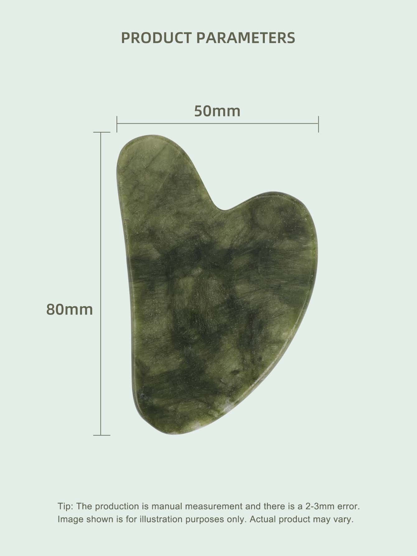 1pc Heart-Shaped Natural Jade  - Jade Gua Sha Tool のレビューと価格