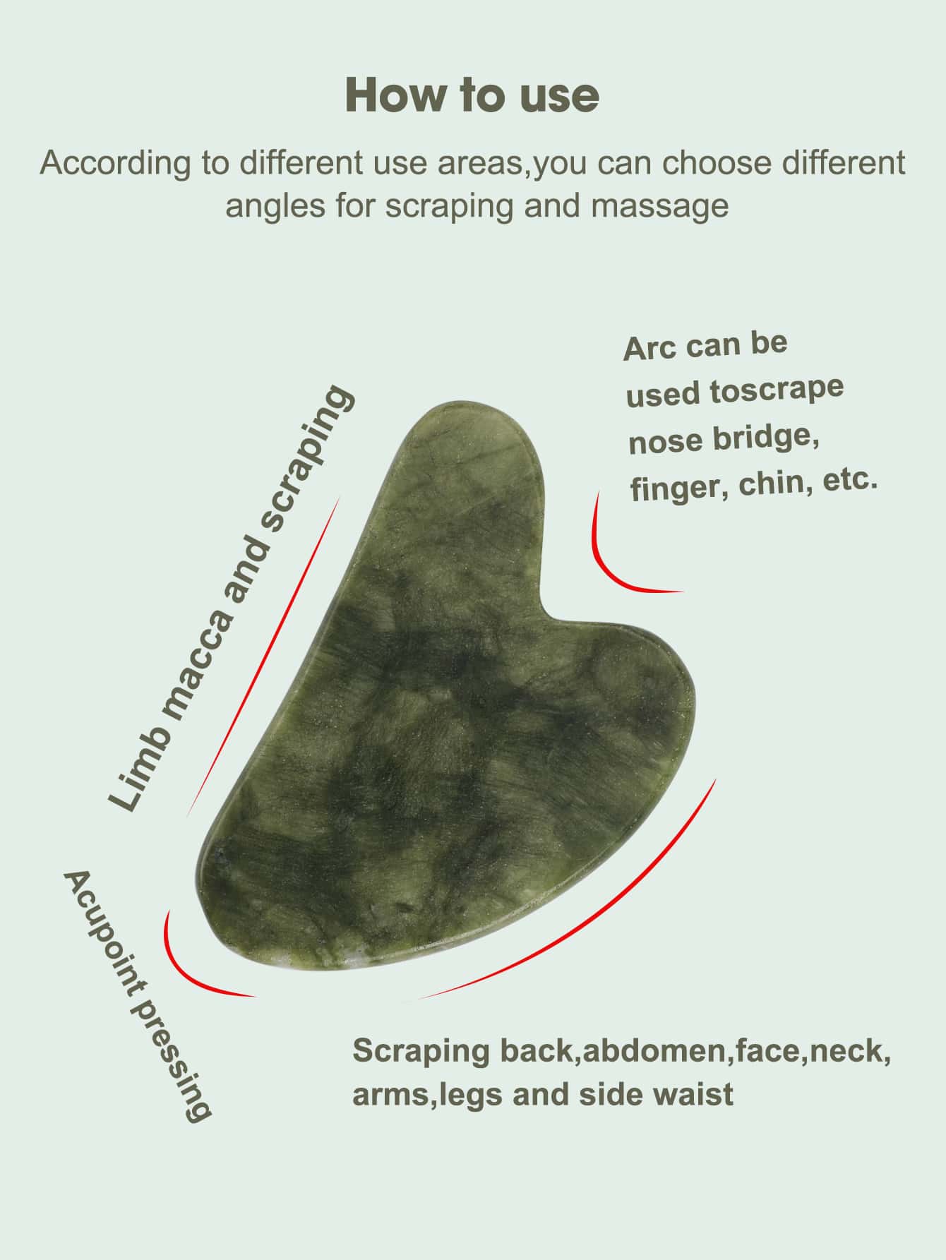 1pc Heart-Shaped Natural Jade  - Jade Gua Sha Tool のレビューと価格