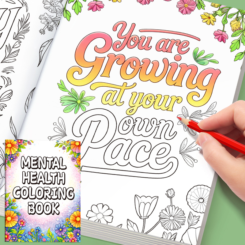 32 Pages Happy Mind Coloring B - Health Wellness Quotes のレビューと価格