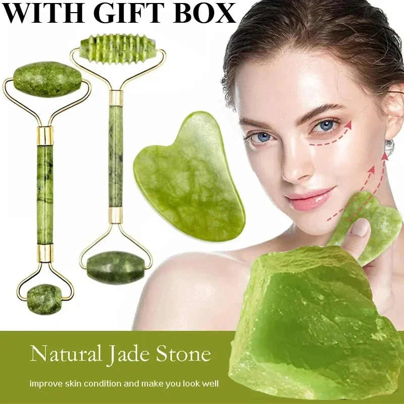 Natural Jade Roller Face Gua S - Jade Gua Sha Tool のレビューと価格
