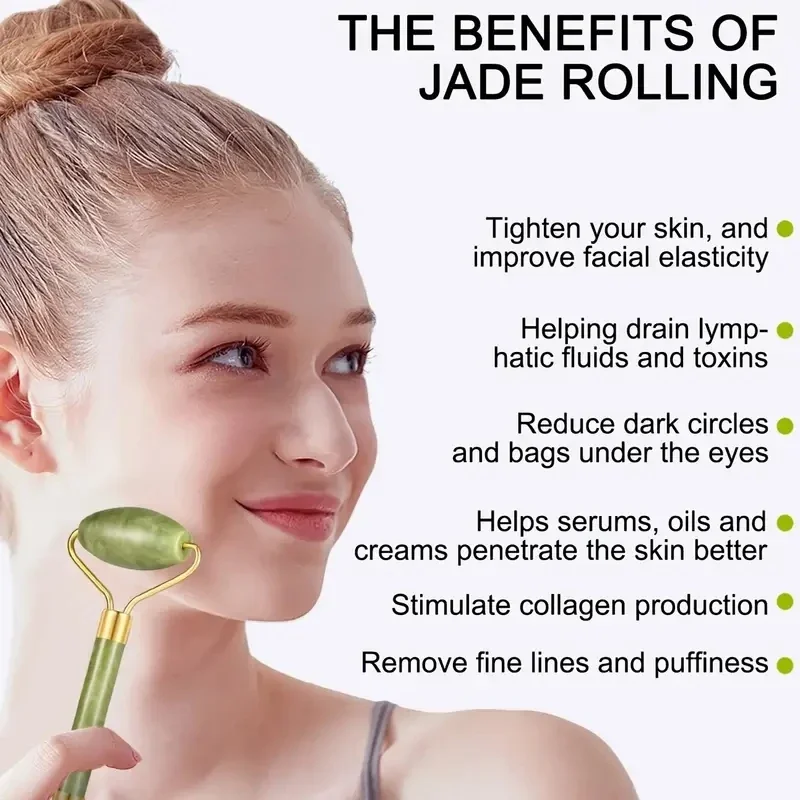 Natural Jade Roller Face Gua S - Jade Gua Sha Tool のレビューと価格
