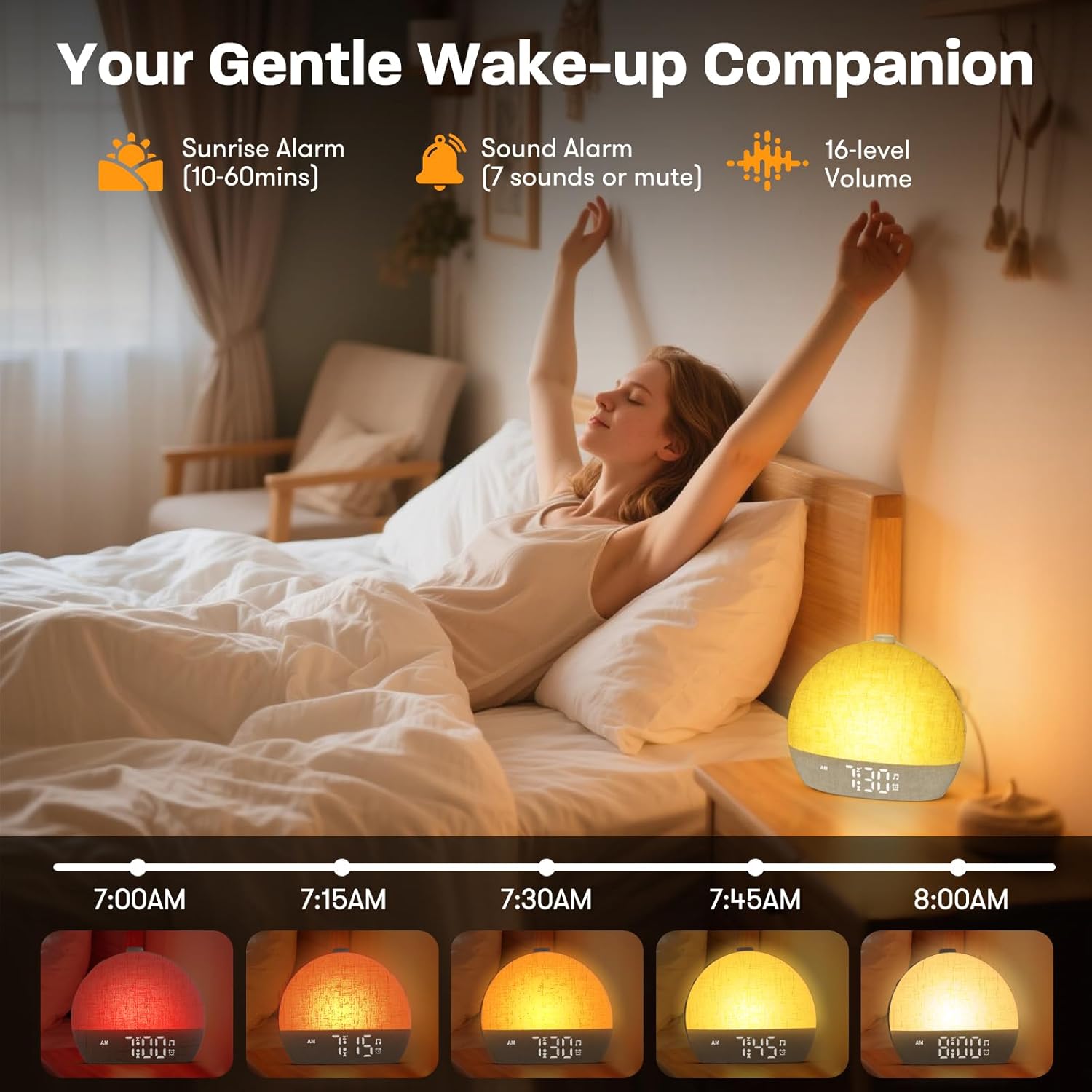 Wake Up Light Sunrise Alarm Cl - White Noise Machine Sleep のレビューと価格